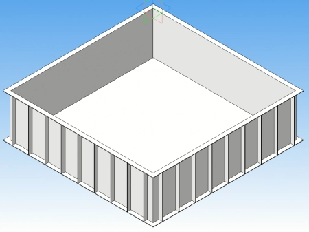Пластиковая чаша бассейна 4*4*1,5м (прямоугольная)